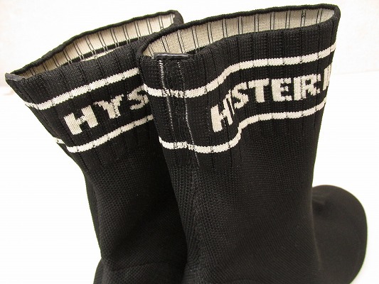 i3411：美品*HYSTERIC GLAMOUR （ヒステリックグラマー）ソックスブーツ 24.0㎝ ショートブーツ 黒ブラック_画像6