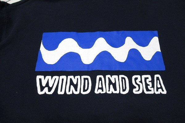 z11391:WIND AND SEA（ウィンダンシー）スウェットパーカー/紺/L_画像5