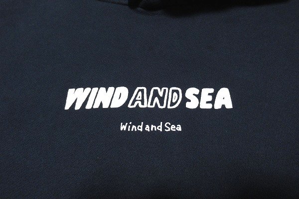 z11391:WIND AND SEA（ウィンダンシー）スウェットパーカー/紺/L_画像4