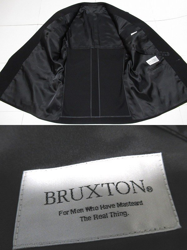 z11457:BRUXTON（ブリクストン）冠婚葬祭ダブルブラックスーツ（ジャケット+パンツ）黒/M（92-79-170）_画像6