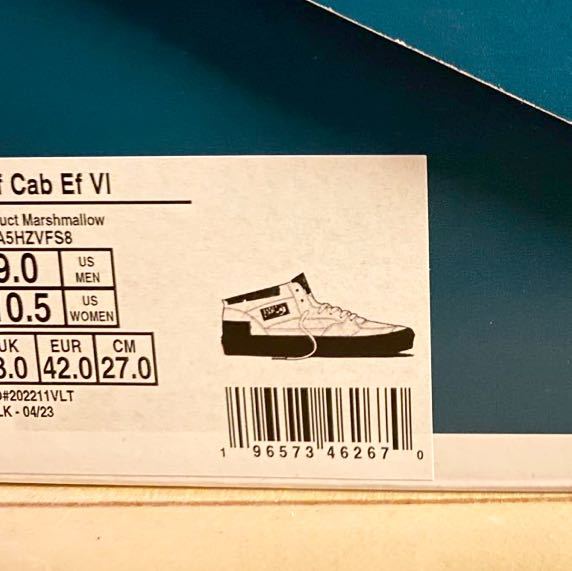 VANS LUX DUCT HALF CAB EF VLT LX MARSHMALLOW US9 27サイズ 新品未使用 直営店購入_画像5