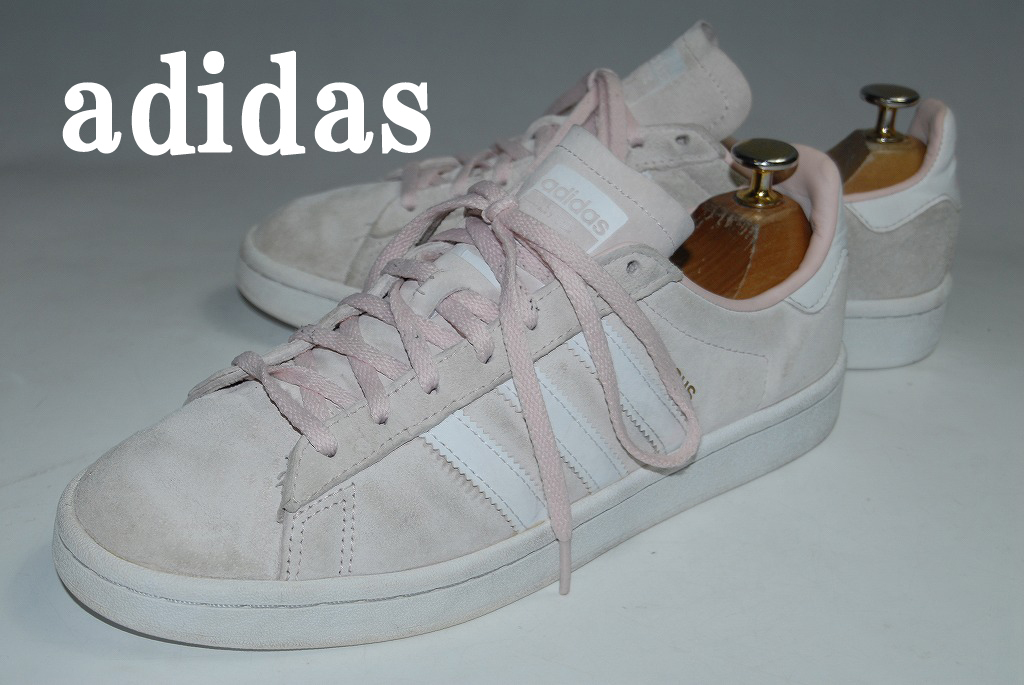 DSC2072 ◆ Удивительно 1222 иен Полностью распроданный ◆ Adidas/Suede/Pink/25,5 °/низкий/полосканный обзор! Присутствие шедевра! Длинный удар модель