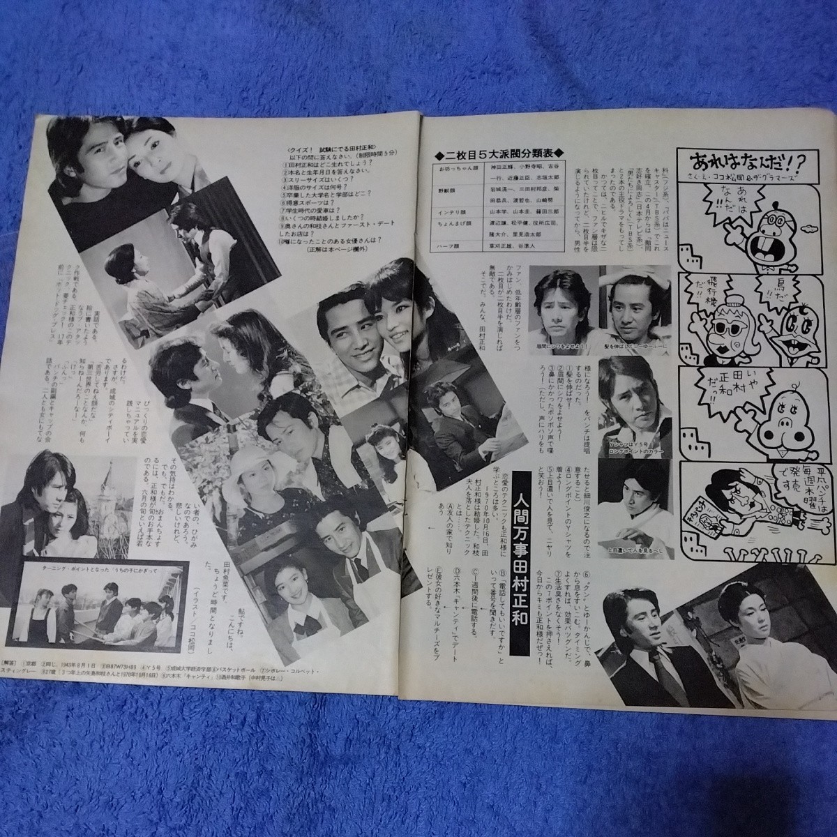 田村正和　1987年　昭和アイドル　当時物　貴重　切抜き　4ページ　T-6_画像2