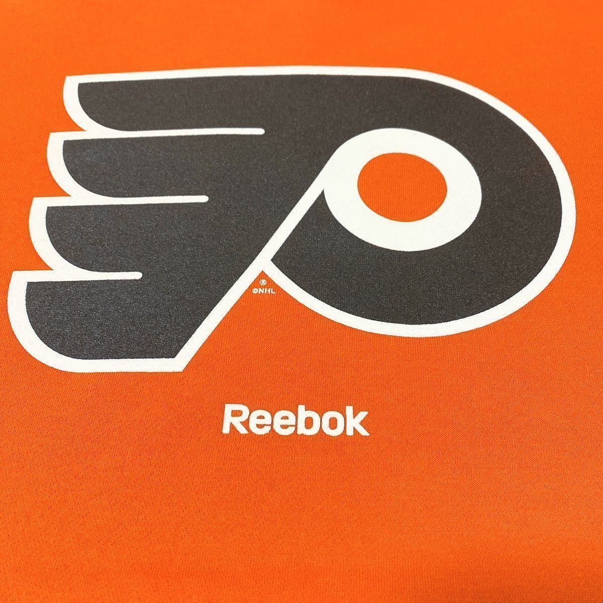 Reebok リーボック NHL Philadelphia Flyers フィラデルフィア・フライヤーズ プリント スウェット パーカー L USA古着 アメリカ古着_画像5