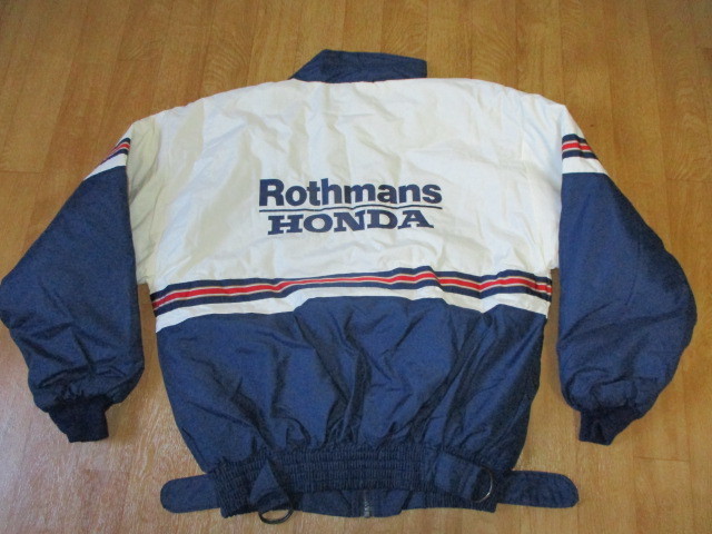 ロスマンズホンダ・F1 当時物 全刺繍ロゴ 薄綿入りレーシング ロスマンズホンダ・F1 当時物 全刺繍ロゴ 薄綿入りレーシング