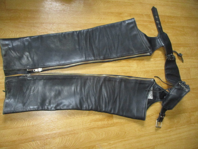  Kadoya racing meat thickness real leather leather chaps * pants size unknown (20~21 degree ) used 