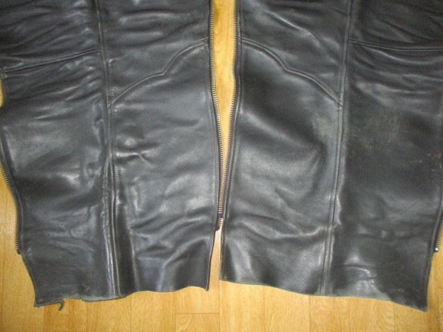  Kadoya racing meat thickness real leather leather chaps * pants size unknown (20~21 degree ) used 