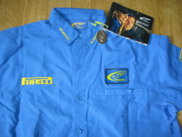  Subaru STI world Rally * Work steam key holder * book attaching all . Logo official pit shirt size M(L corresponding ) unused 