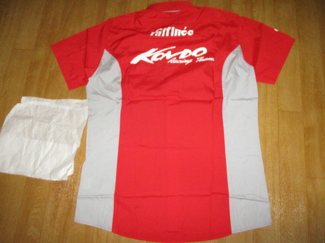  team KONDO* close wistaria racing raffinee* collaboration * super GTte Caro go staff pit shirt unused dead stock size M(L corresponding )