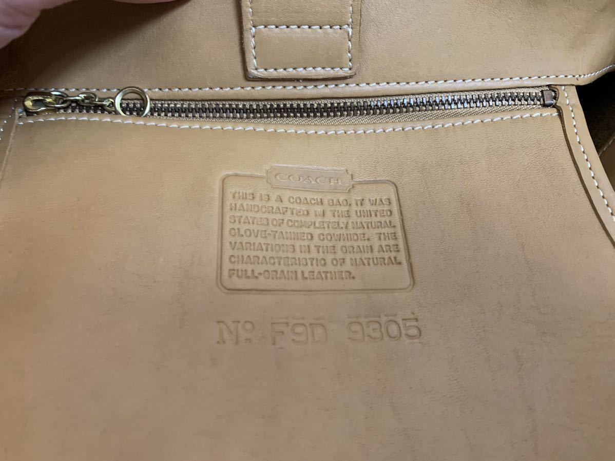 OLD COACH オールドコーチ COACH VINTAGE コーチ ヴィンテージ MADE IN USA 9305 トートバッグ ショルダーバッグ ベージュ系 アーカイブ_画像9