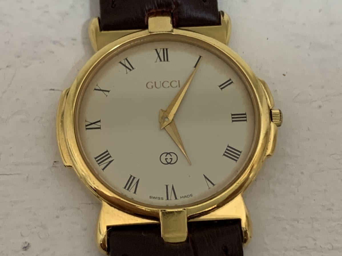 OLD GUCCI オールドグッチ GUCCI VINTAGE グッチ ヴィンテージ MADE IN SWISS スイス製 3400FM 腕時計 クオーツ ローマン 箱付 アーカイブ_画像9