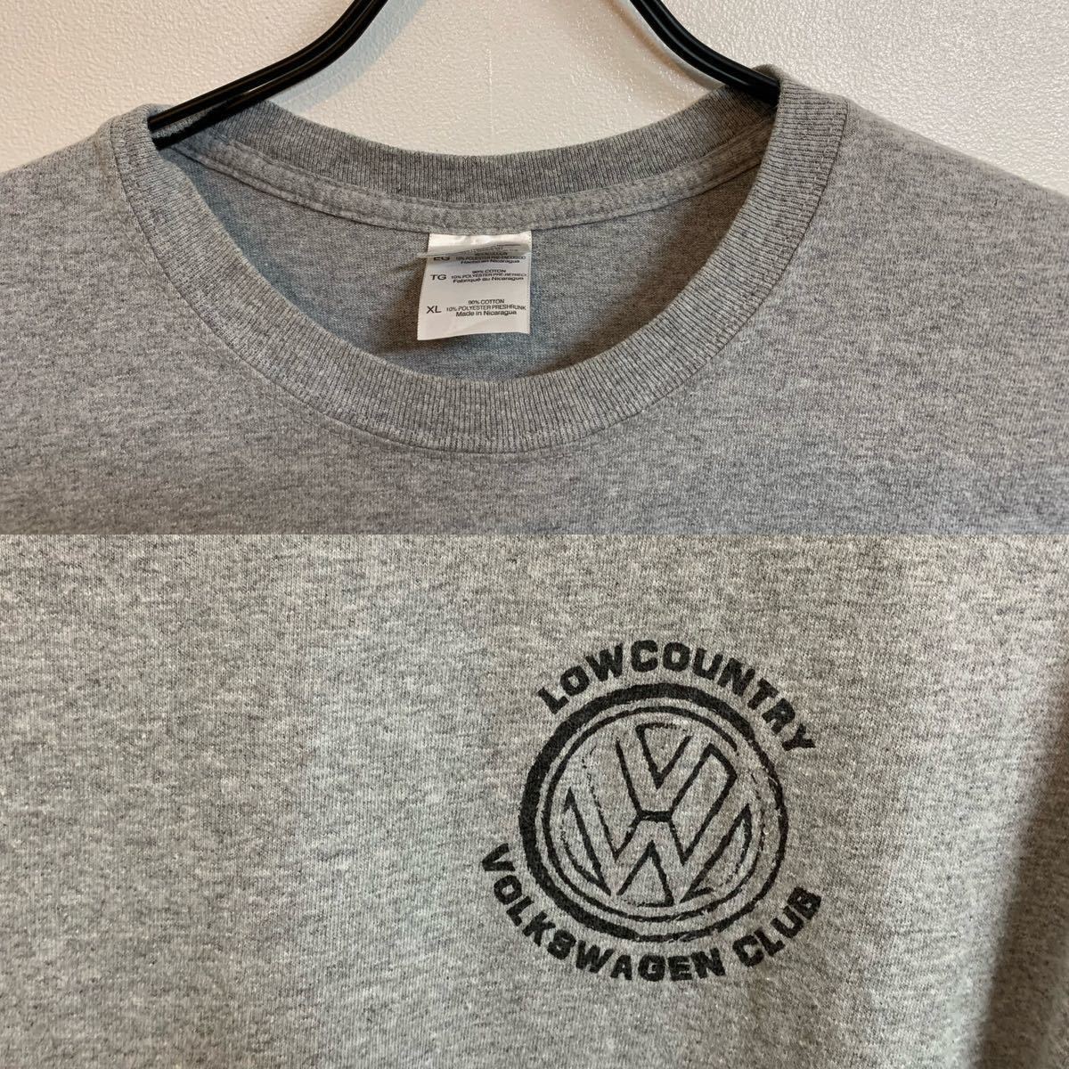VINTAGE ヴィンテージ Volkswagens フォルクスワーゲン LOWCOUNTRY VOLKSWAGEN CLUB Tシャツ 車Tシャツ GILDAN グレー XL アーカイブ_画像4