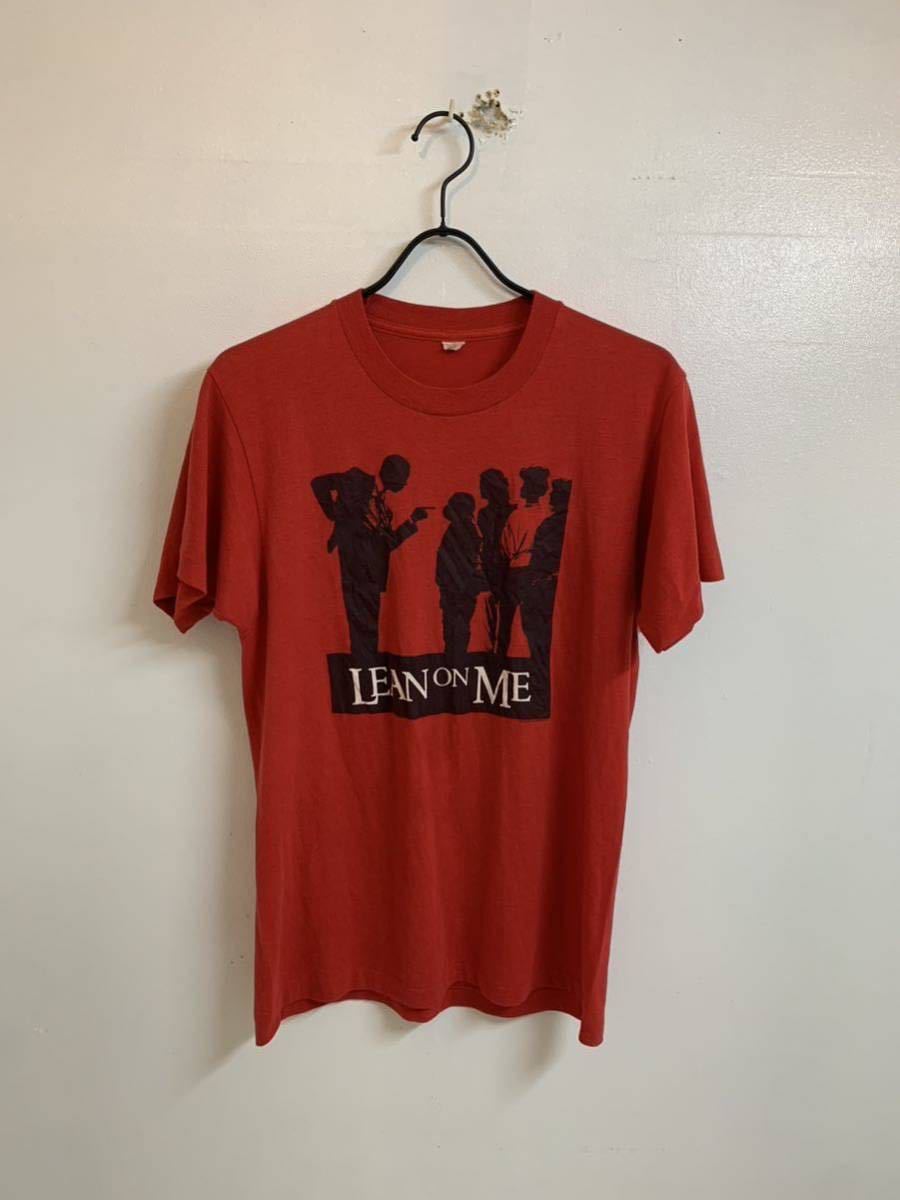 VINTAGE ヴィンテージ 80s MADE IN USA 1989s LEAN ON ME (邦題 ワイルド・チェンジ) 映画Tシャツ 洋画 レッド M SCREEN STARS アーカイブ_画像7