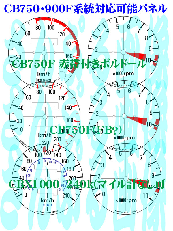 【Gレーザー加工機作成ネコポス送料込】超簡単ホンダ　HONDA　CB750F　（ボルドール・FC・FB）透過加工メーターツール