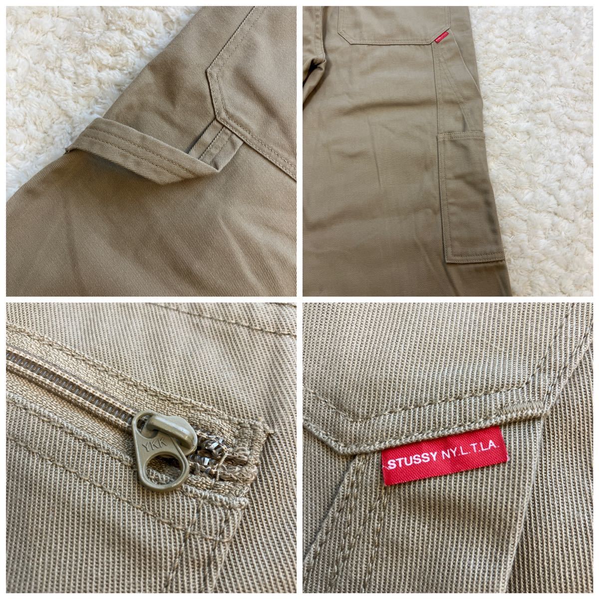 美品 90s-00s 紺タグ STUSSY ダブルニーワークパンツ W28 SM 美品 90s-00s 紺タグ STUSSY ダブルニーワークパンツ W28 SM