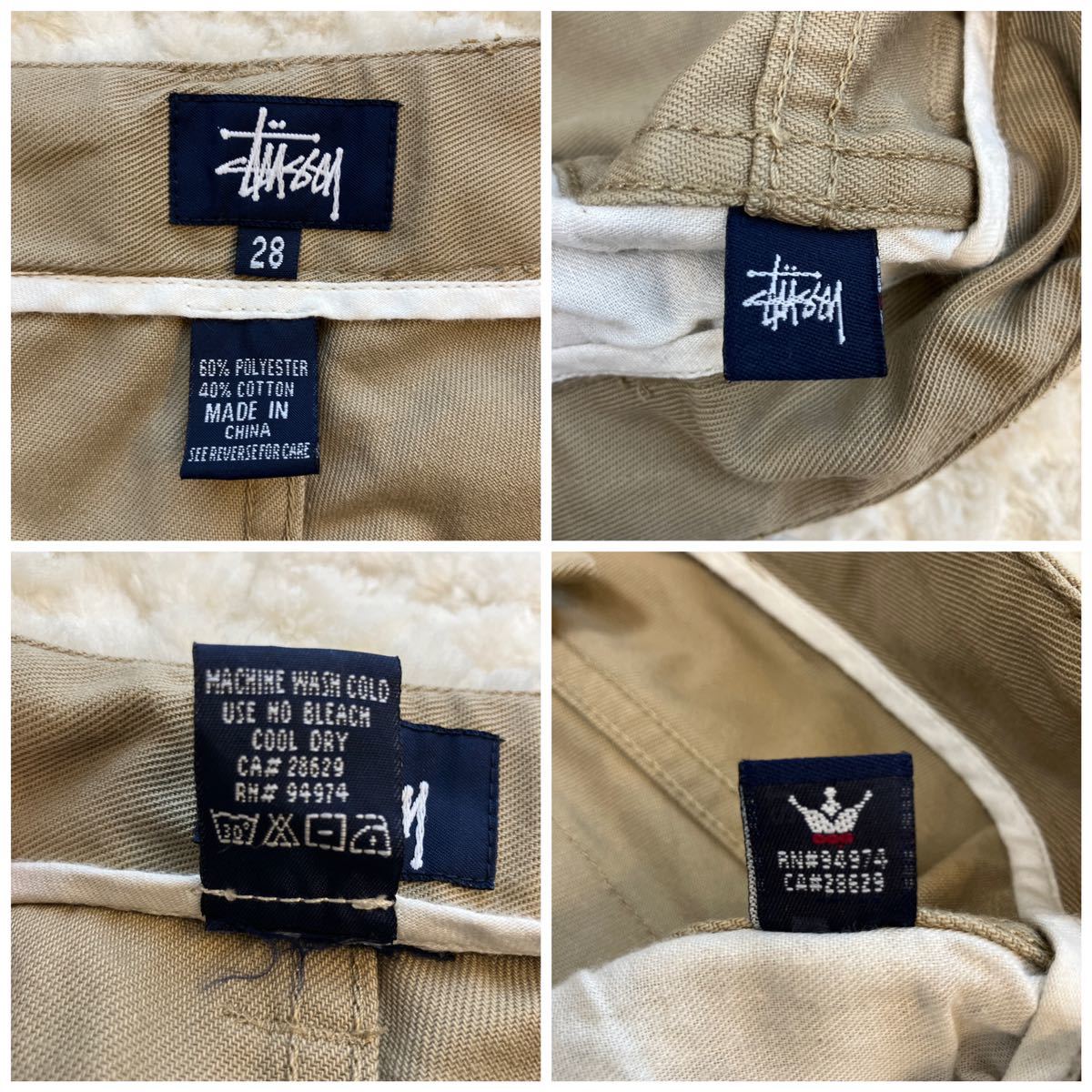 美品 90s-00s 紺タグ STUSSY ダブルニーワークパンツ W28 SM 美品 90s-00s 紺タグ STUSSY ダブルニーワークパンツ W28 SM