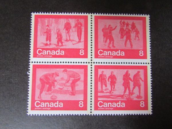 ③　1976　インスブルックオリンピック　カナダ；冬のアクティビティ　4種完　1974　　_画像1