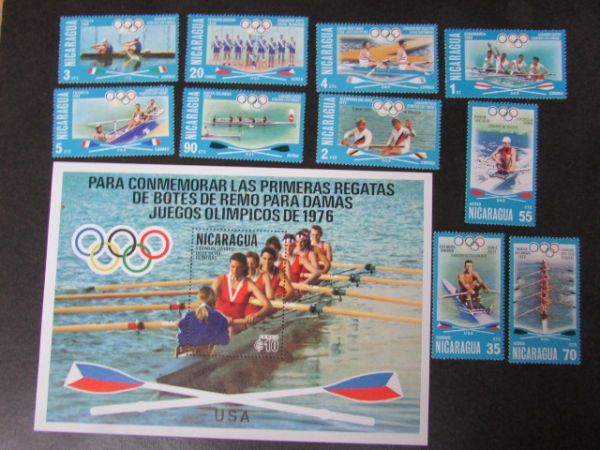 ③　1976　モントリオールオリンピック　ニカラグア　10種完+小型　_画像1