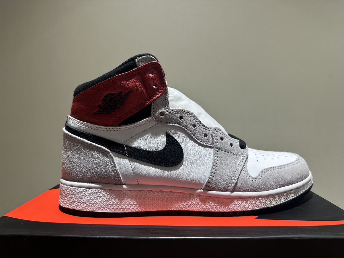 NIKE AIR JORDAN 1 RETRO HIGH OG GS Light Smoke Grey 25 新品未使用品_画像3