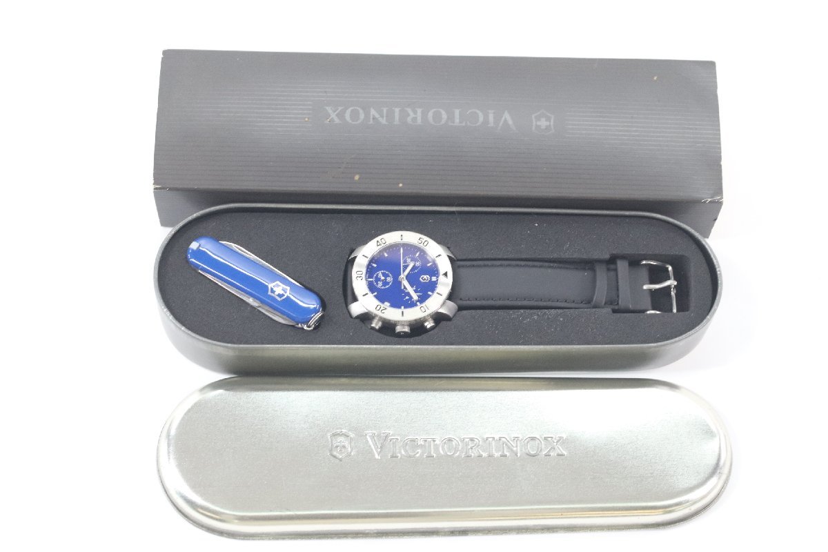 VICTORINOX ビクトリノックス V7-12 クロノグラフ デイト クォーツ メンズ 腕時計 箱付 1255-N_画像1