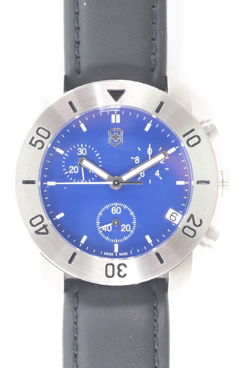 VICTORINOX ビクトリノックス V7-12 クロノグラフ デイト クォーツ メンズ 腕時計 箱付 1255-N_画像2