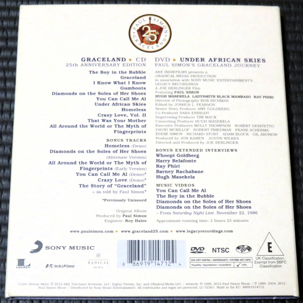 ◆Paul Simon◆ ポール・サイモン Graceland 25th Anniversary Edition グレイスランド CD+DVD 2枚組 輸入盤 ■送料無料_画像2