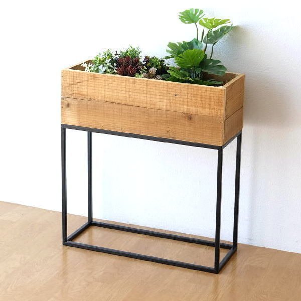  planter box stylish wooden iron planter stand iron stand wood box wide free shipping ( one part region excepting ) spc2174