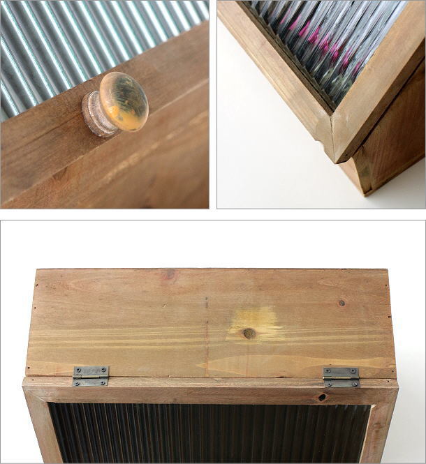 収納ボックス 木製 ストッカー キッチン ストレージボックス 小物入れ フラップ扉 レトロなストレージケース_画像8