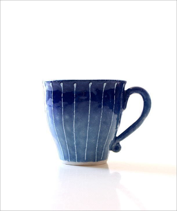 マグカップ 陶器 おしゃれ 和モダン 日本製 焼き物 瀬戸焼 藍彩十草マグ_画像5