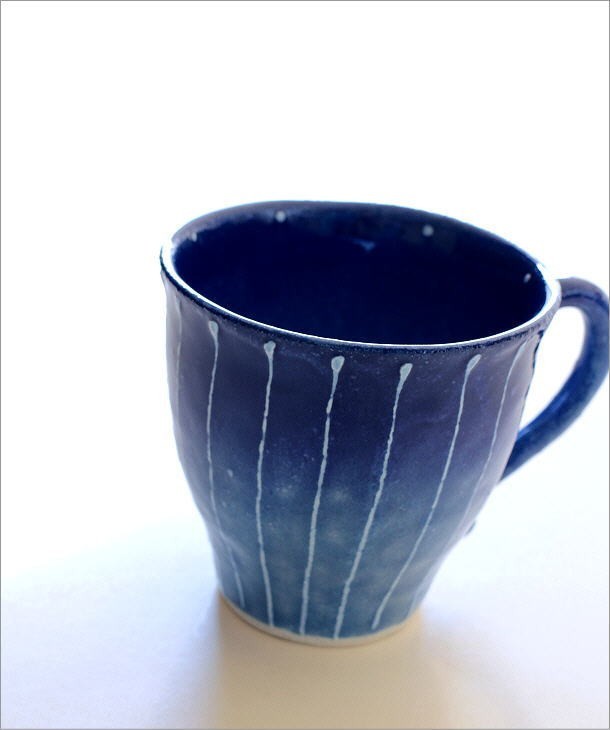 マグカップ 陶器 おしゃれ 和モダン 日本製 焼き物 瀬戸焼 藍彩十草マグ_画像2