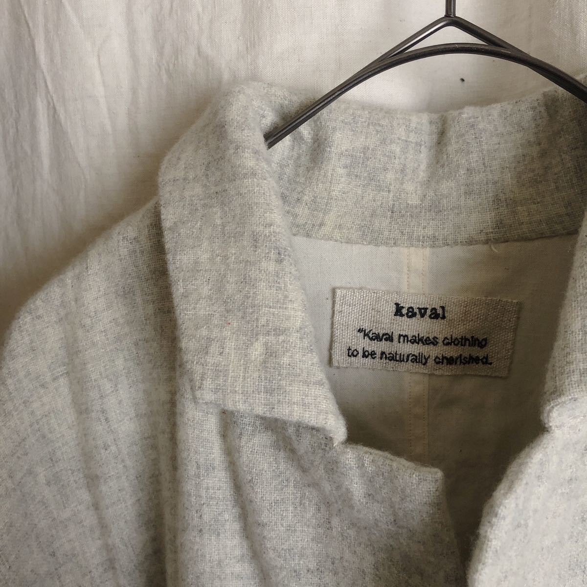 kaval カヴァル wool cashmere A-line over coat ウールカシミヤ Aライン オーバーコート 定価8万円_画像7