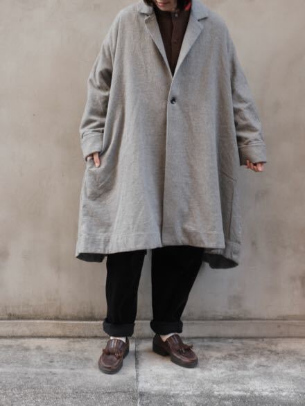 kaval カヴァル wool cashmere A-line over coat ウールカシミヤ Aライン オーバーコート 定価8万円_画像1