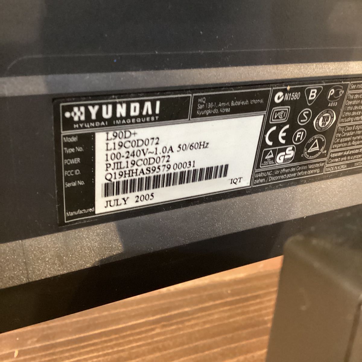 【6917】HYUNDAI　モニター　L90D液晶モニター ディスプレイ 液晶ディスプレイ_画像4