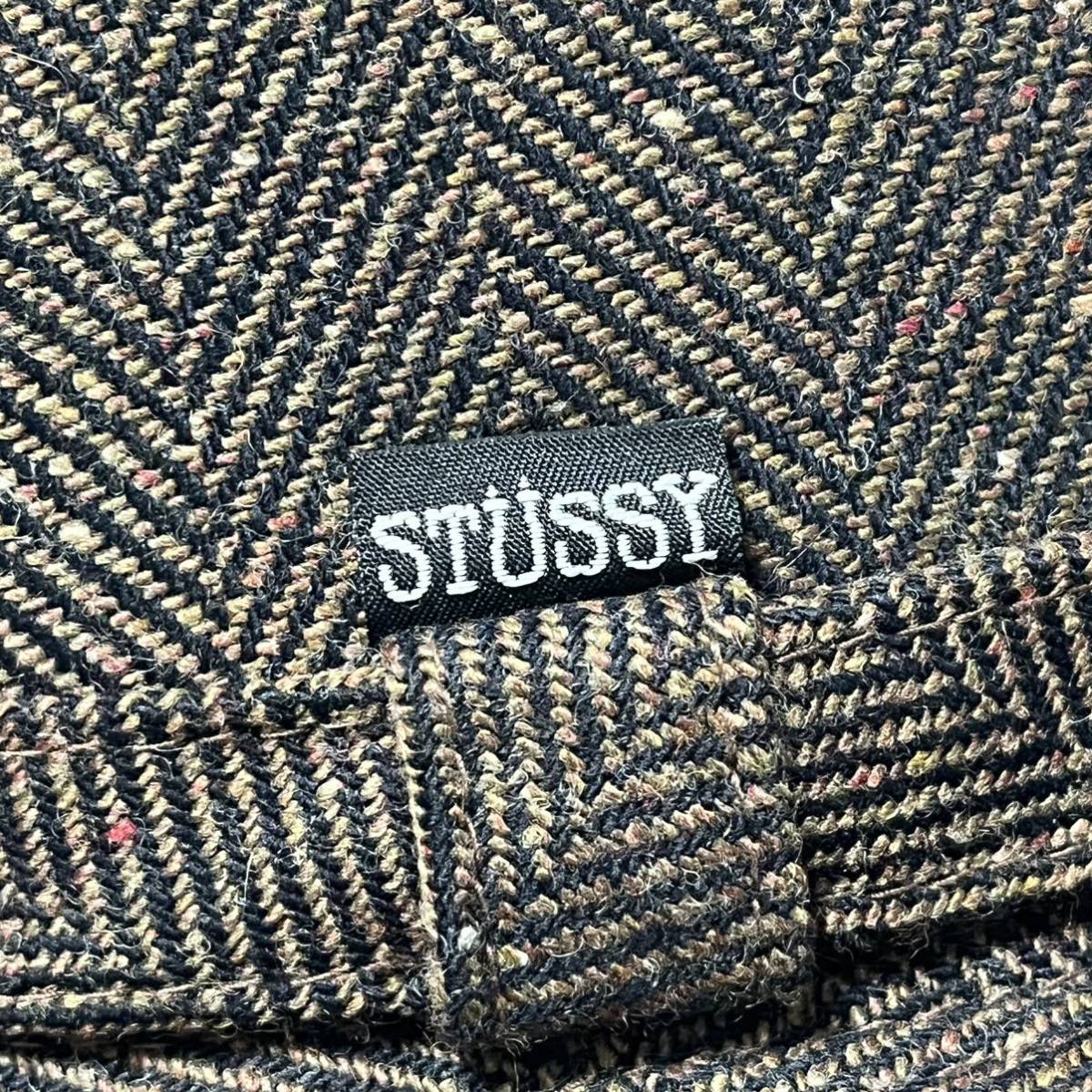 【新品】超レア⑦OLD STUSSYオールド ステューシー ロゴ付きへリンボーン中折れハット_画像3