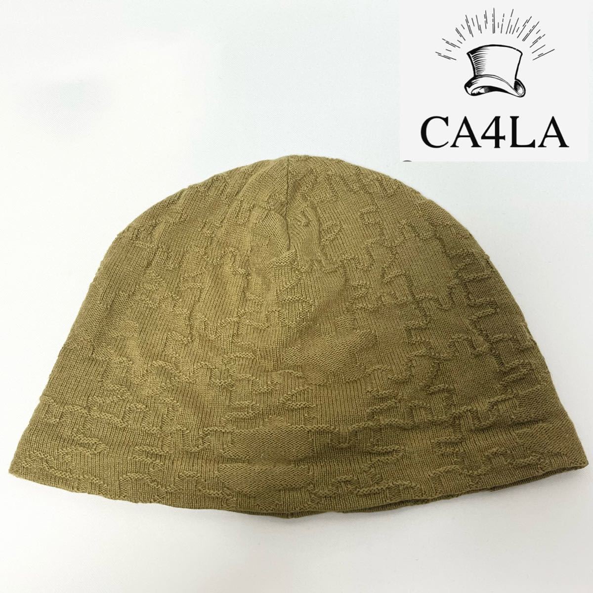 【新品】CA4LA カシラ 日本製 普段もスポーツも！立体模様編みのコットンビーニー 男女兼用 サイズフリー