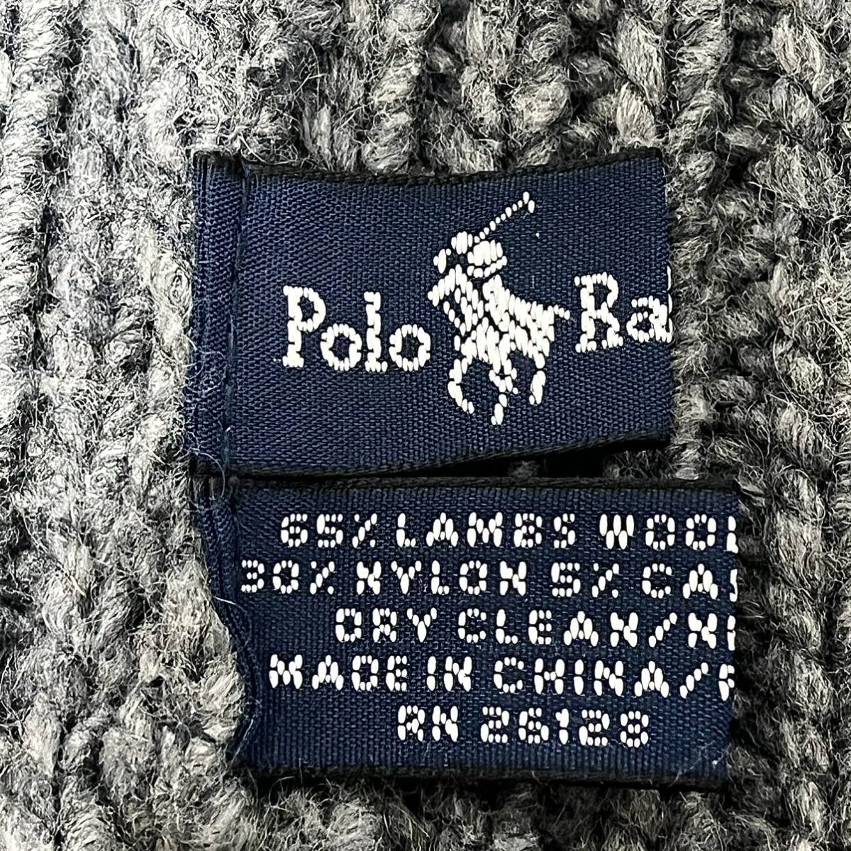 【新品】Polo Ralph Lauren ラルフローレン BIGポニーロゴ ローケージニットキャップ フリーサイズ