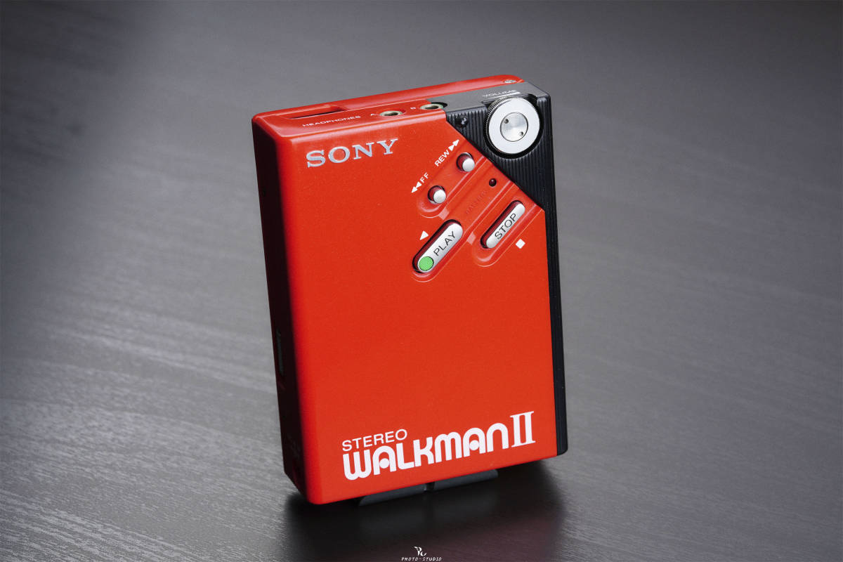 極美品丨SONY WALKMAN 名機 カセットウォークマン WM-2 RED ヘットフォン付_画像3