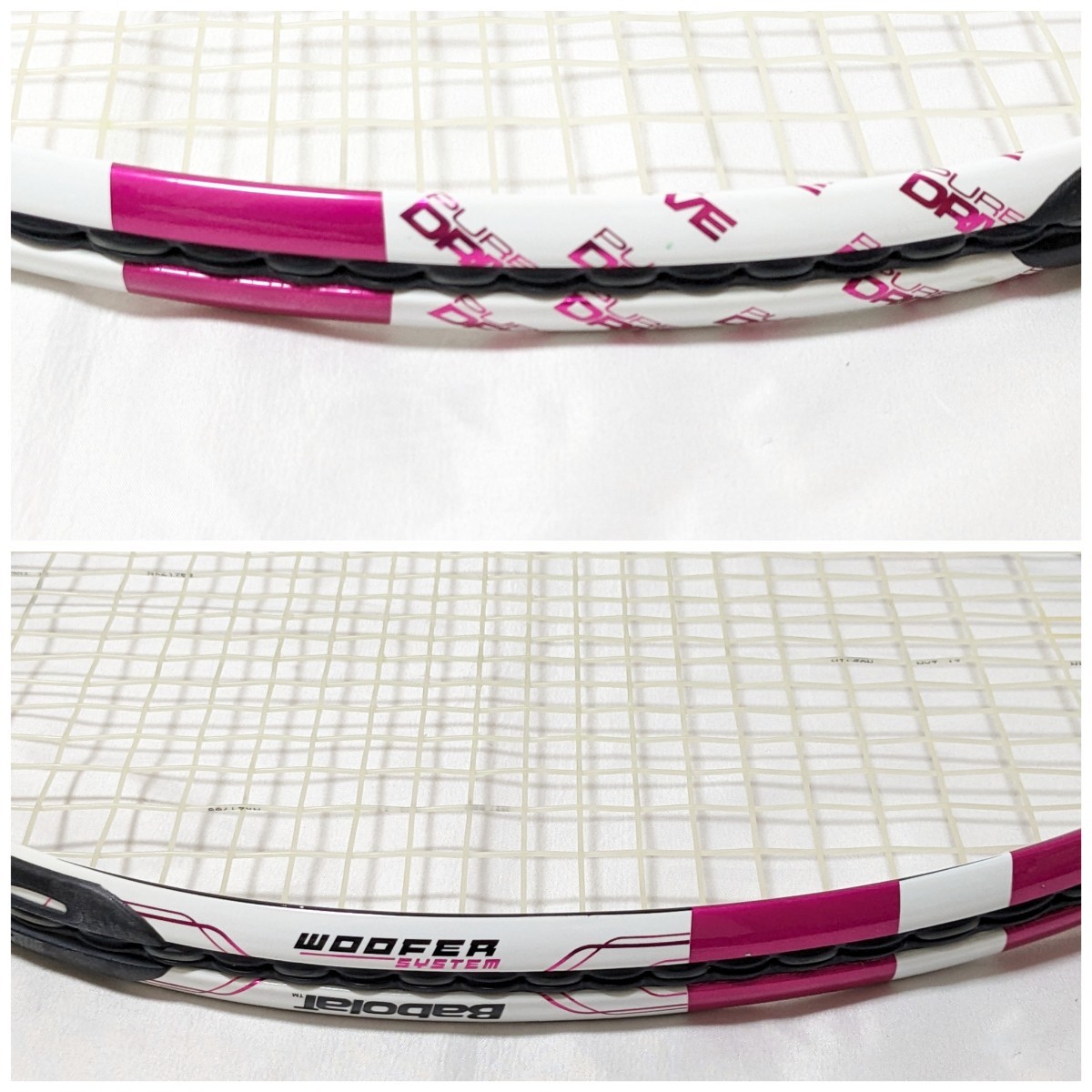 Babolat 硬式テニスラケット PURE DRIVE LITE G2 ピンク バボラ ピュアドライブライト 限定色 グリップサイズ2_画像3