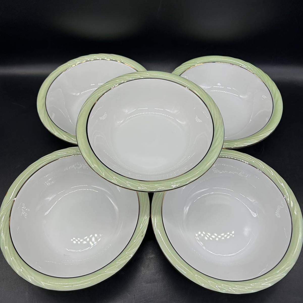 未使用　器10枚セット　スープ皿　プレート 金縁　洋食器 中鉢　中皿　陶磁器　H14-6_画像2
