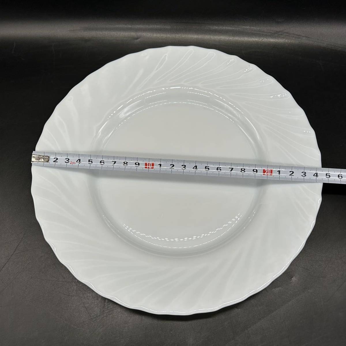 arcopalプレート 1枚　大皿 フランス製　ミルクガラス　直径約25cm 洋食器　L11-3_画像6