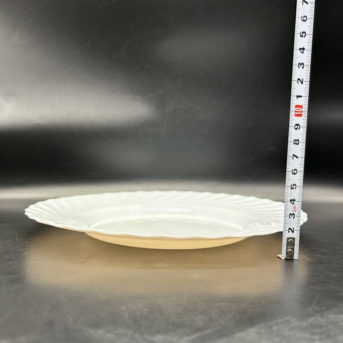 arcopalプレート 1枚　大皿 フランス製　ミルクガラス　直径約25cm 洋食器　L11-3_画像7