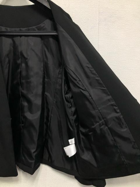 新品☆4L黒系無地♪ノーカラージャケット＆パンツスーツ上下セット☆r139