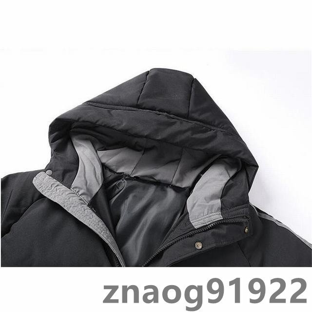 中綿ジャケット メンズ フード付き アウター ゆったり 厚手 冬服 防寒 暖か 保温 韓国風 ブラック 3XL_画像3