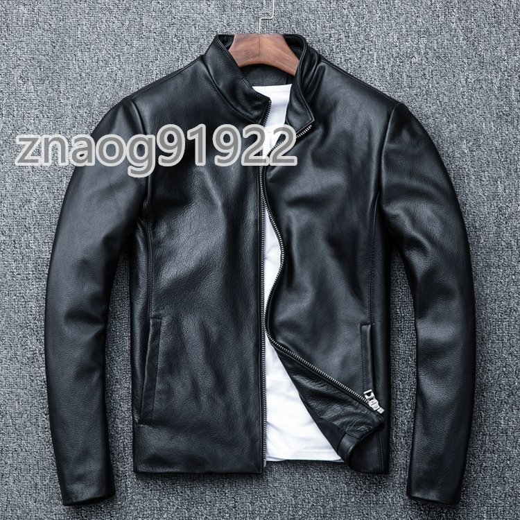 レザージャケット 上品 本革 牛革 ライダースジャケット メンズファッション 紳士ジャケット カウハイド 革ジャン S~5XL選択/1点