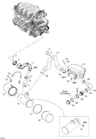 SEADOO GTX LTD S/C'04 OEM section (Exhaust-System) parts Used [S7533-26]_画像3