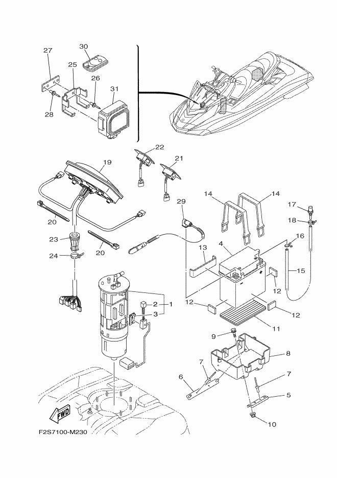 YAMAHA FXSVHO'18 OEM section (ELECTRICAL-3) parts Used [Y9304-17]_画像3