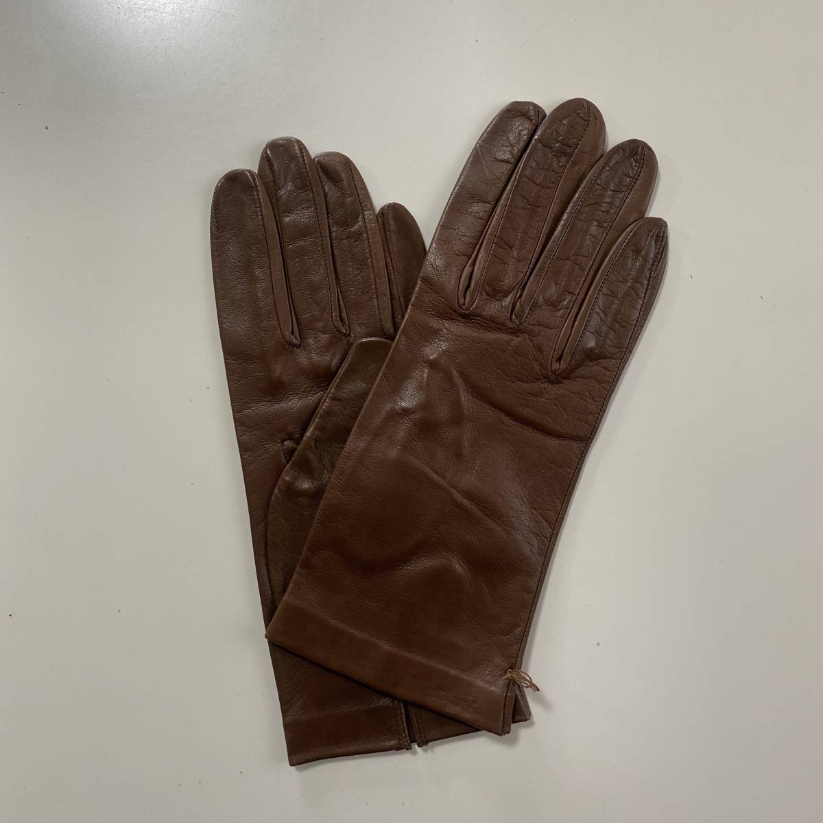 【未使用】イタリア　セルモネータ　レディース　レザーグローブ　ブラウン　革手袋　裏地無し　サイズ7 Sermoneta Gloves_画像8