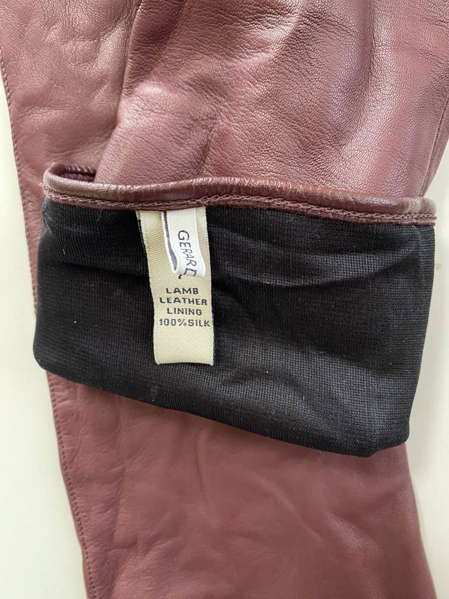 [ beautiful goods ] Gerard dareruGERARD DAREL lady's leather long glove leather gloves bordeaux series size 7 silk lining 