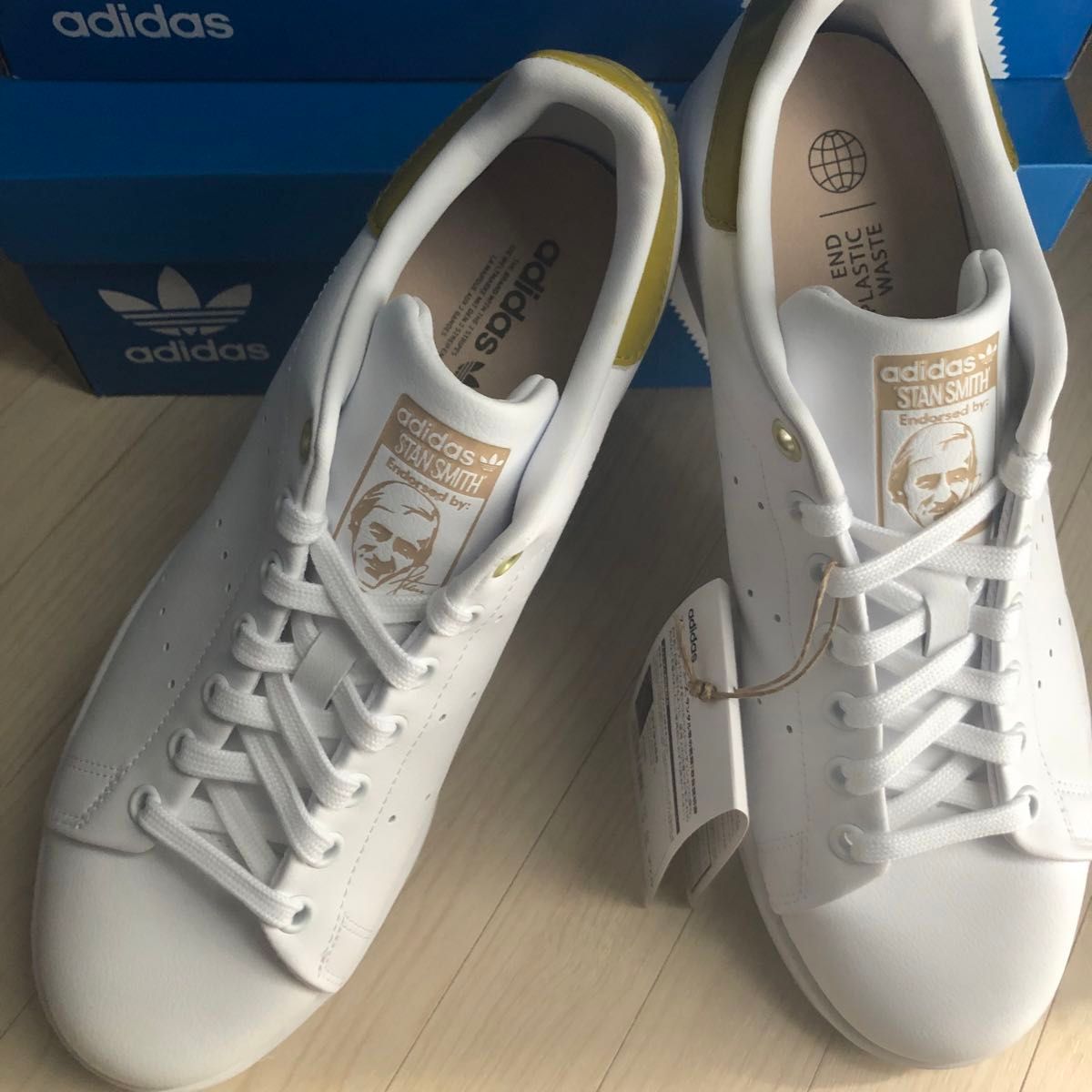 新品未使用 adidas originals Stan Smith オリジナルス スタンスミス イエローブラウン ベージュ