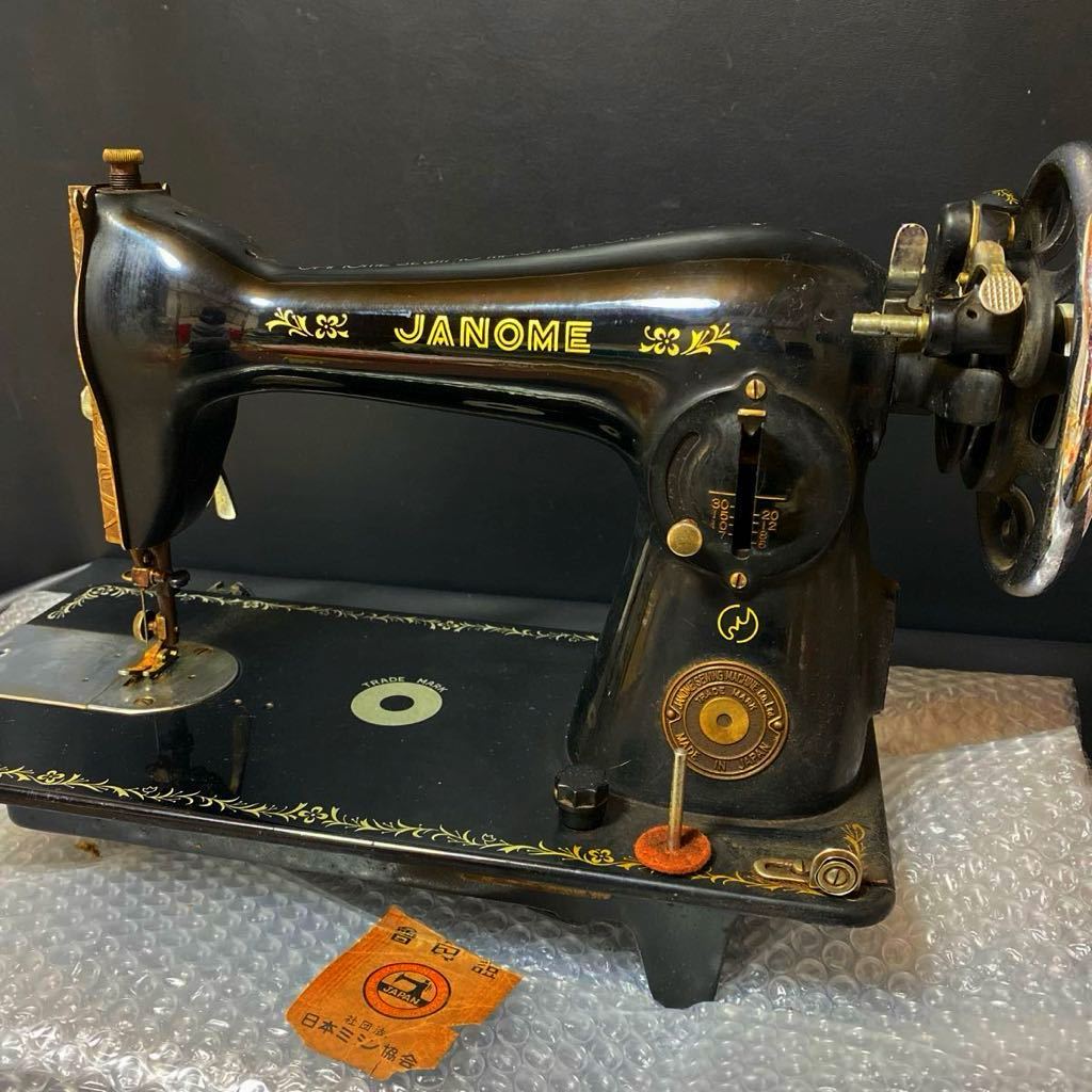  античный швейная машина JANOME SEWING MACHINECO.LTD Showa Retro ножная швейная машина head интерьер смешанные товары украшение Janome швейная машина старый швейная машина 